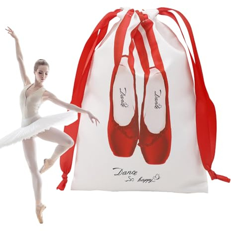 Schuhtaschen Für Aufbewahrung - Zugschnur Beutel für die Aufbewahrung von Tanzschuhen mit Staubschutz - Leichte Organizer Beutel aus Waschbarem Satin Ballett Zubehör für Tänzerinnen