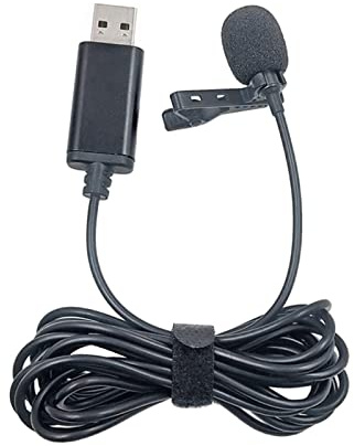 Micrófono USB portátil de solapa con clip, micrófonos externos para laptop, PC, computadora, micrófono de solapa Lavalier profesional, omnidireccional