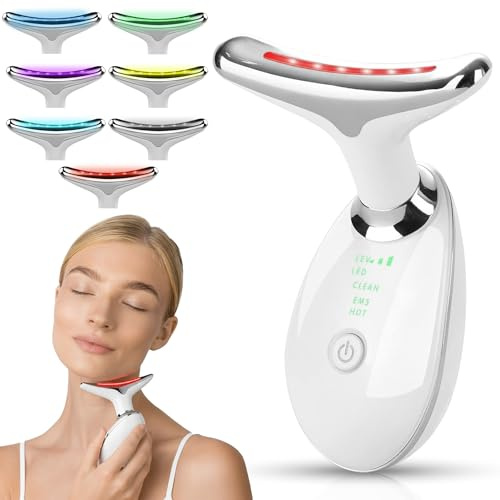 Masajeador Facial de Cara y Cuello EMS con Radiofrecuencia y LED