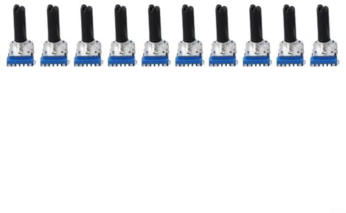10 Stück RK12 Stereo Potentiometer Halbschaft 6 Pin B10K B20K B50K B100K für Audiogerät Lautstärkeregler und Smooth Tuning (B50K)