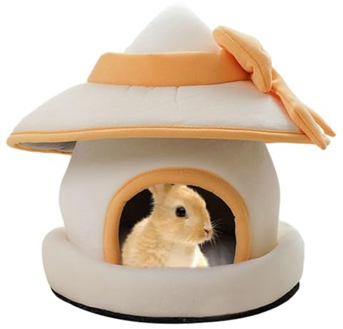 Hasenhaus für den Innenbereich – niedlicher Winter-Hasenhut, abnehmbarer Haustierkäfig, für Chinchilla, Meerschweinchen, Frettchen, Igel, Huhn, Kätzchen, Kleintiere, Zuhause, drinnen und draußen