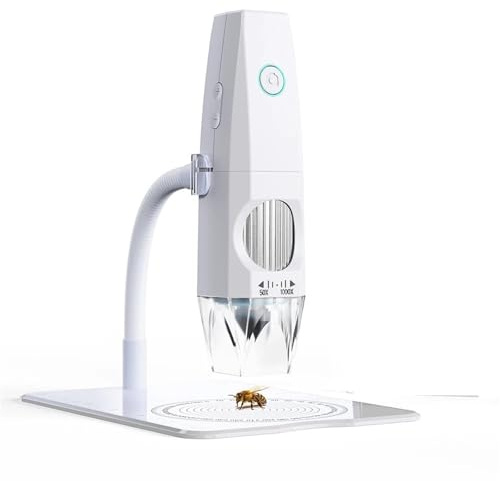 Microscopio, Microscopio electrónico WiFi de 2 MP y 1080P con conexión USB for teléfono móvil Ordenador. Permite Tomar fotografías vídeos para Estudiantes, Laboratorio Escolar