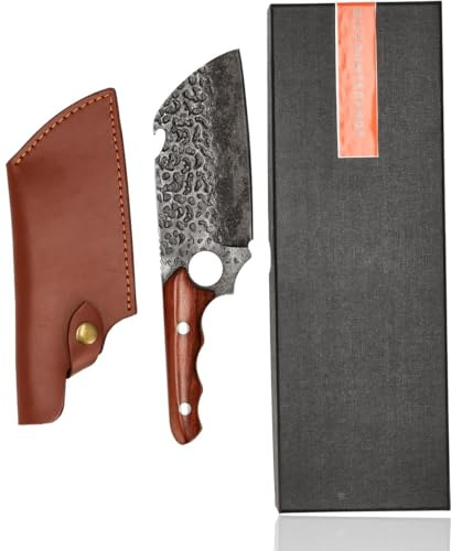 Taglierino giapponese con rivestimento in pelle – Coltello da chef professionale e coltello per carne - Coltello da cucina forgiato a mano forgiato a mano – Collezione di coltelli giapponesi