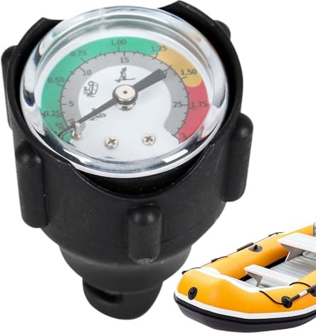 Pressure Gauge – Rubber Stainless Steel 5.2x7.9cm | Air Pressure Gauge | Boat Barometer For Measuring Inflation Levels In Boats, Inflatables And Water Sports Equipment Use
