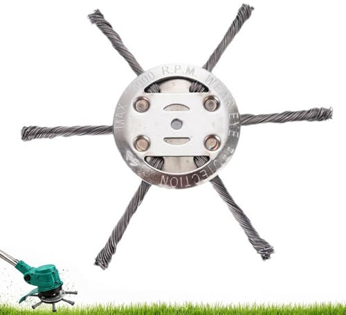 Vultriox para Desbrozadora Cabezal de Alambre de Acero 150 mm, Cepillo Quitahierbas para Desbrozadora y Cortabordes, Césped, Musgo, Maleza, Bordes y Juntas (1, 6 Brazos)