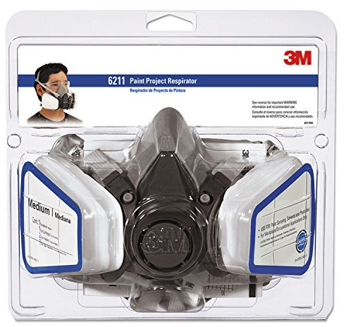 3M P95/OV Paint Project Reusable Respirator 6211, Medium Size, NIOSH-Approved Organic Vapor Cartridge & P95 Rated Filters, Lightweight, Flexible, Thermoplastic Faceseal for Comfort (6211P1-DC)