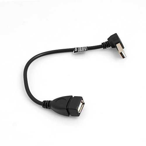 System-S USB Kabel 2.0 Typ A (Male) 90° gewinkelt Abwärts Winkel auf USB 2.0 Typ A (Female) Ladekabel Datenkabel Verlängerungskabel 20 cm