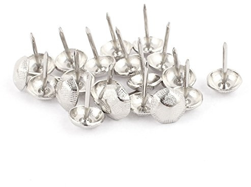 sourcing map Clou Tapissier 11mm Diamètre Acier Inox Punaise Décoratif Punaise Clou 20Pcs