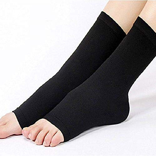 Kompressionssocken ohne Zehen, Plantarfasciitis, medizinische Durchblutung, elastische Socken, Unterstützung der Adern, schwarz