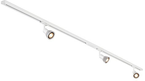 SLV LED Schienensystem PURIA, Starter Set, 1Phasen Schienen-Leuchte zur individuellen Innen-Beleuchtung, dreh- und schwenkbare Decken-Spots, Strahler-Schiene, Deckenstrahler, Decken-Lampe, 3x GU10