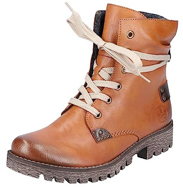 Rieker Damen Schnürstiefeletten 78530, Frauen Stiefeletten,schnürboots,Boots,Stiefel,Bootee,Booties,halbstiefel,braun (24),40 EU / 6.5 UK