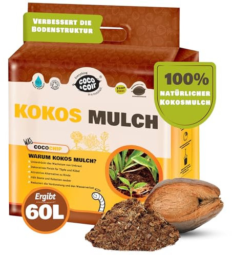 Coco & Coir - Pacciame naturale e supporti per la coltivazione - Coco Chip 4,5 kg (60L)