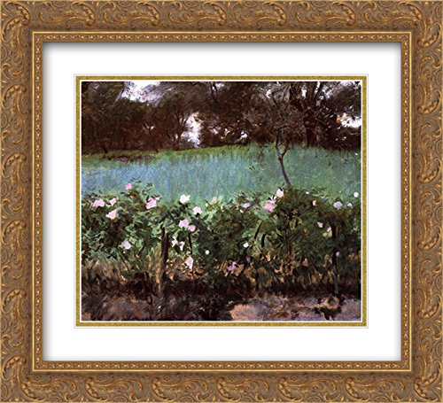 Landscape With Rose Trellis 22x20 Gold Ornate Frame and Double Matted Museum Art Print by John Singer Sargent