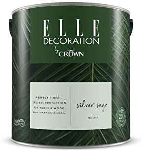 ELLE DECORATION Silver Sage No. 311, 2,5 L, extra-matte Premium Wandfarbe für Innen, für Wände und Holz, hohe Deckkraft, Innenfarbe,helles Graugrün