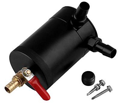 DollaTek Réservoir en Aluminium d'automobile déflecteur de Polissage de Tuyau d'échappement de Double Passage avec Le Filtre à air pour Le réservoir de récupération d'huile usée