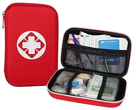 Trousses de Premier Secours Kit 175pcs Mini Trousse Complète Sac d'urgence Étanche Pour Camping Randonnée Sport Voiture Voyage Bureau Maison Kit de Survie Domestique pour Enfant