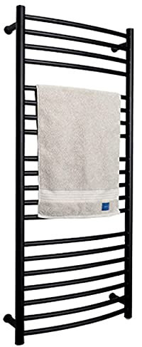 WPHH Radiatore Scaldasalviette Elettrico Nero, Scalda Asciugamani da Bagno con 20 Barre, Portasciugamani Elettrico A Parete 173W, Acciaio Inossidabile 304 con Interruttore Impermeabile,Hardwired