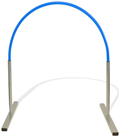 SPORTIKEL24 Hoopers Hoop mit Aluminiumfüßen und flexiblem Steckbogen, stabil & VDH-konform, Bogenfarbe Blau