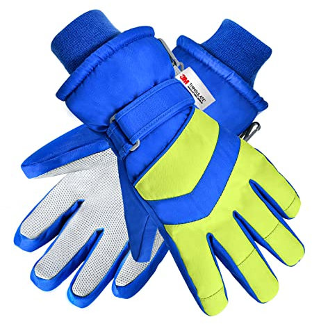 Leeboom Skihandschuhe Kinder Handschuhe Kinder wasserdichte Winterhandschuhe Kinder für 3-13 Jahre Mädchen und Jungen Geschenke Snowboard Laufen Radfahren Wandern