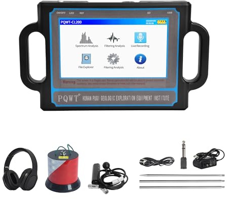 Detector de Fugas de Agua para Tuberías de Interior y Exterior 6.5ft –CL200 | 0-5000Hz, 10 Horas de Autonomía, No Se Requiere Experiencia PQWT