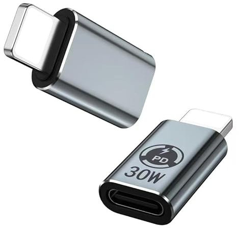 Adattatore Light-ning to USB C, da presa USB C a spina i-OS Supporta la ricarica rapida 27W PD e la sincronizzazione dei dati Compatibile con Light-ning (Nota: non adatto all'uso con le cuffie)