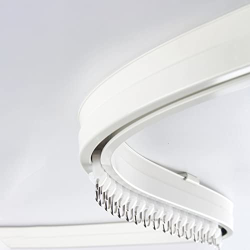 ZJKXJH Gardinenschiene Flexible Biegsame Vorhangschiene, Decke-Wand-Montage Raumteiler Vorhänge, Aluminium Hotel RV Dusche Erker Fenster Vorhang Schiene (Color : Ceiling Mount, Size : 275cm/9ft)