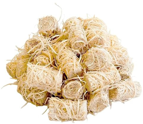 FlashPrix Pack 20 Encendedores de Leña Naturales, Lana de Madera para Encender Fuegos en Leña Seca y Astillas Encendido, Estufas, Barbacoas, Chimeneas, Hornos y Fumadores, Encendedores Leña 20uds