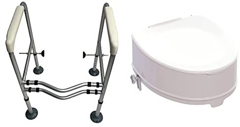 Identités Accoudoirs de Toilettes Bermudes & Rehausseur wc adulte - rehausseur toilette adulte - Réhausseur senior - Réhausseur de Toilettes - Rehausse de toilette 15 cm