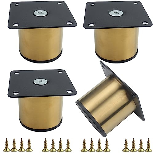 Roellgs 5cm gold Furniture Legs Set of 4 for Cabinet Dresser DIY Shelf(5cm)