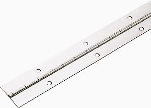 Gedotec Stabilo Charnière de Piano à Visser | Charnière de Porte Enroulée Nickelée | Bande de Fixation 900 x 32 mm | Meuble Percé | 1 Pièce
