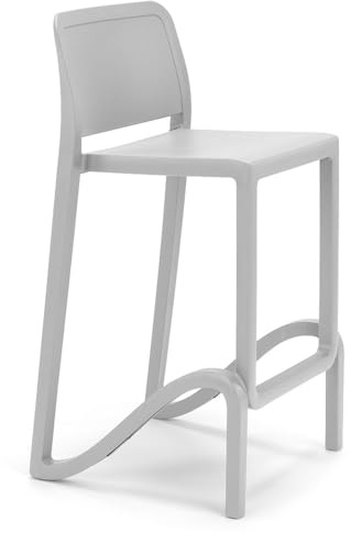REDÒKASA Sgabello in polipropilene GIANO altezza seduta 65cm, impilabile, idrorepellente, resistente ai raggi UV, design moderno e innovativo, ideale per la cucina, la veranda o giardino (1, Bianco)
