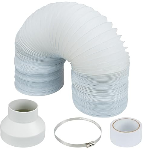 SA Products 3M Portable AC Extension Kit – 15cm Air Conditioner Exhaust Hose with PVC Pipe Connector & Sealing Tape for Portable Air Conditioning Units & Tumble Dryer Venting