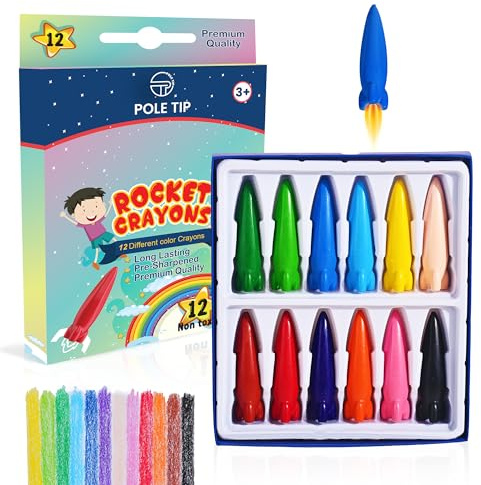 Jumbo Wax Crayons for Kids – 12 Vibrant Colours – Party Bag Fillers For Kids, School & Stationery Supplies, Birthday Gift Idea