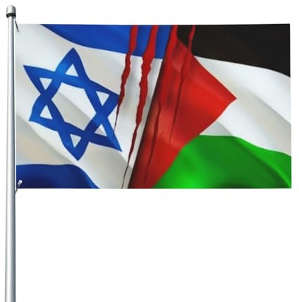 Bandiera Della Palestina Libera Israele Colori Vivaci Flag Decorative Bandiere Da Balcone Durevole Bandiera Pirata 90X150Cm