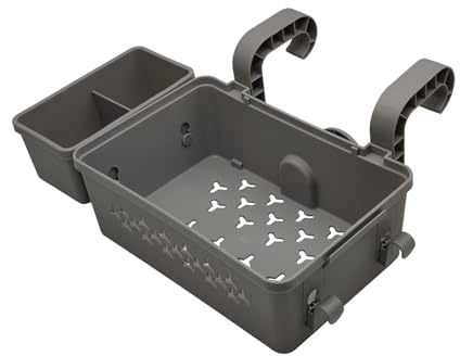 Pool Basket, Pool Side Table for above Ground Pool, Thickened Plastic Pool Basket for above Ground Pool Accessories, Pool Cup Holders for Most Frame Pools (grey)