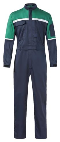 KTWOLEN Tuta da Lavoro Meccanico Uomo Riflettente Tuta Intera da Lavoro per Carrozzeria Completo Divisa Tute da Lavoro Unisex Agricoltura Abbigliamento da Lavoro, Blu navy, XL