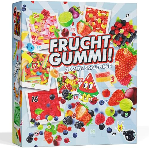 UMBRELLA® Calendario de Adviento 2025 Dulces [GOMINOLAS DE FRUTA] – Calendario Ositos de Goma – Dulces, Calendario de Adviento para Niños, Adolescentes y Adultos (24 variedades diferentes)