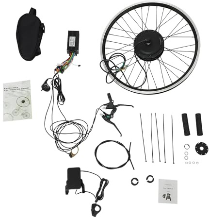 Queeucaer 24 Zoll 36V 500W E-Bike Vorderrad Umbausatz LCD Motor Conversion Kit(außer Batterie)
