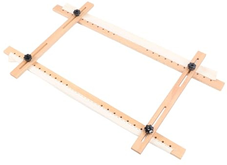 Masyrt Stickrahmen Eckig,Verstellbarer Rechteckig Stickrahmen aus Holz,Unverzichtbar Zum Basteln Nähen,Kreuzstichrahmen Aus Holz für Sticken Nadelspitze Seidenmalerei (60 X 100 Cm)