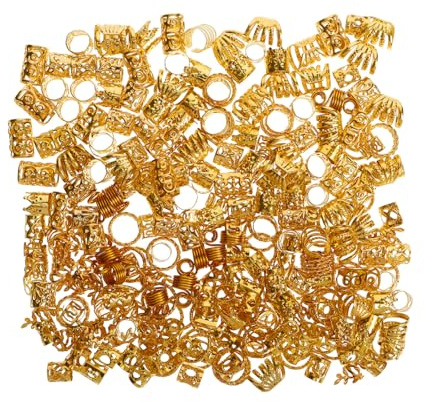 Haarringe 290 Stück aus Zinklegierung, Goldene Haaraccessoires | Geflochtene Haarspangen, Loc Schmuck für Damen, Haarschmuck zum Einflechten für Dreadlocks