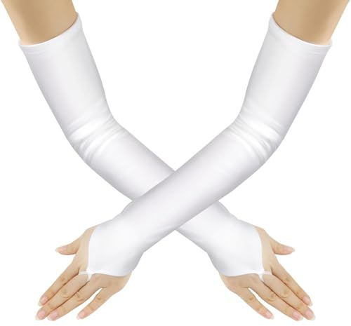 NINFEIQI Elbow Length Opera Gloves, Women Long Fancy Dress Gloves for Wedding Bridal Opera Prom Party Halloween Costume