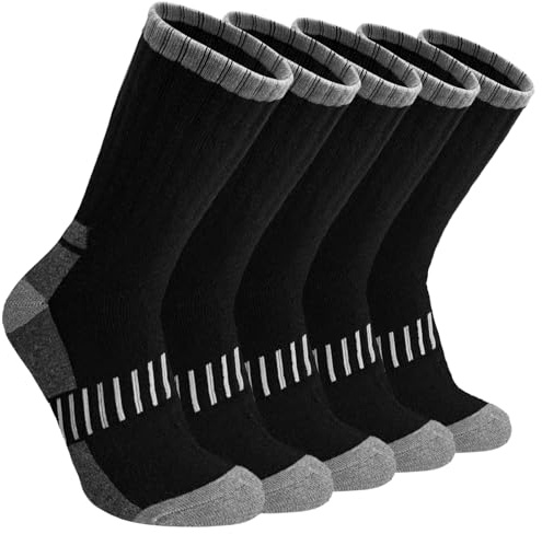Wamicu 5 Paires Chaussettes Chaudes Hiver Homme, Thermiques Randonnée Épaisses en Éponge, Chaussettes de Sport d'extérieur pour Homme Taille 39-45