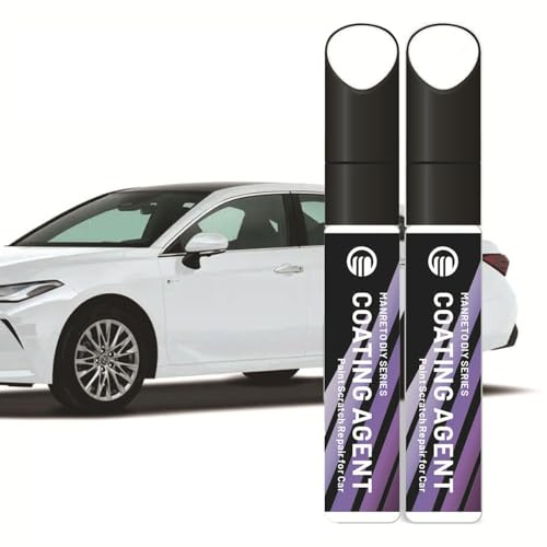 Hyleara 2 Stück Auto Lackstift Weiß, 12ml Weißer Lackstift Auto, Professioneller Autolack Kratzer Entferner Weiß, Autolack Reparaturset für Kratzerreparaturen der Meisten Autos, Motorräder
