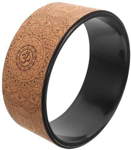 Parliky Ruota Yoga in PU Soft Cork e Tpe Antiscivolo per Stretching Schiena Supporto Ergonomico per Yoga Pilates e Allenamento Muscolare Migliora Postura e Flessibilità