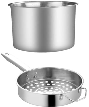 NIYANGLE Passoire Louche Professionnelle Acier Inoxydable avec Grand Tamis pour Cuisine pour Nouilles Bouillons et Friture Ustensile Pratique et Sûr pour Maison
