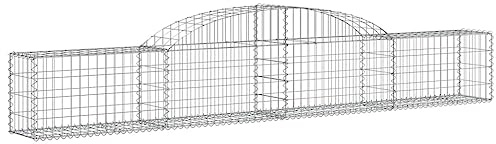 Nqyjm Recinzione in Maglia da Giardino Cesti per gabbioni Arcuati 2 pezzi 300x30x40/60 cm Ferro Zincato, Gabbie per Pietre per Terrazza Esterna Prato Decorativo