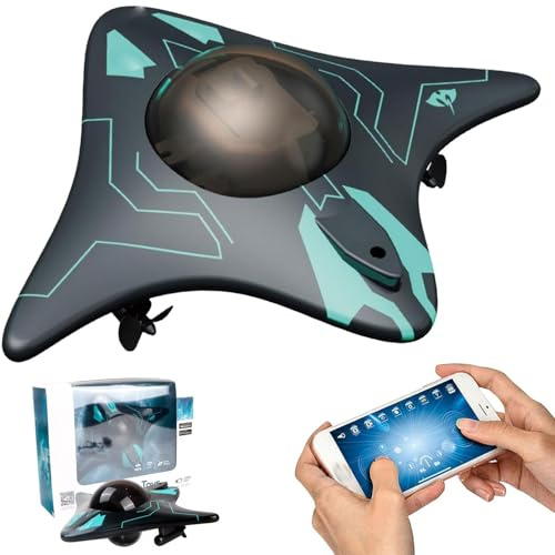 Aquavision Underwater Drone with Camera, RC Boot mit High Definition Kamera, Ferngesteuertes Boot für Erwachsene, App-Steuerung, 6CH Fernbedienung Wasserdicht Boot Schiff Tauchen für Teich & Seen