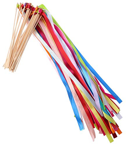 rosenice Hochzeitsstäbe Mit Bändern Und Glöckchen 60 Zoll Zauberstab Für Zeremonie Partydekoration 30 Stück Wedding Wands Für Hochzeit Geburtstag