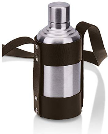 Flasques Hydratation Pichet cylindrique Gros Acier Inoxydable Pot de vin 17 oz extérieur Bouteille de vin Portable avec Couvercle Capacité 1000ml Sports et Loisirs (Color : Silver C)