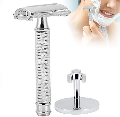 Rasoir Manuel, Rasoir De SéCurité Hommes, Tondeuse à Barbe Double Face Rasoir Portable en Acier Inoxydable Hommes Rasoir à Barbe Rasoir épilation Barbe Rasoir Outil de Soin Du Visage